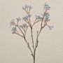 Artificial BENZO snowberry branch with berries, glitter, silver, 40cm