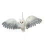 Halloween decorative figurine snowy owl JUNITA, movement and sound function, LEDs, 30x75x10cm