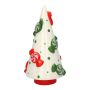 CRUMB decorative ceramic Christmas tree figurine, with sweets, red-white-green, 23.6 cm, Ø 11.8 cm