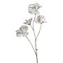 Artificial hibiscus KEALANI, metallic silver-gold, 31"/80cm