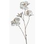 Artificial hibiscus KEALANI, metallic silver-gold, 31"/80cm