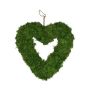 Decorative heart wreath MADISSON made of Iceland moss, for hanging, green, 2"/5cm, Ø12"/30cm