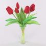 Decorative tulip bouquet LEANA, red, 30cm, Ø20cm
