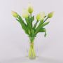 Decorative Tulip Bouquet LEANA, white-green, 30cm, Ø20cm