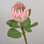 Artificial flowering branch King protea TANIEKA, pink-white, 26"/65cm