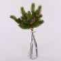 Fake bunch of fir branches BERHANE with cones, green, 14"/35cm