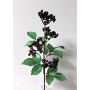 Decorative elderberry branch CHATANGA with fruits, burgundy red-black, 24"/60cm