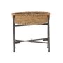 Round industrial side table with storage option SILVIUS, brown-black, 12"/31cm, Ø13"/32cm