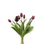 Artificial tulip bouquet mix LONA, red and burgundy, 40cm