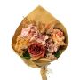 Artificial rose, hydrangea and skimmia bouquet FORTA, orange-salmon-dusky pink, 20"/50cm