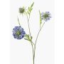 Artificial Scabiosa RUXTER branch, blue-purple-green, 60 cm, Ø 6–8 cm