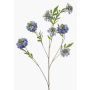 Artificial Scabiosa RUXTER branch, blue-purple-green, 110 cm, Ø 7–9 cm