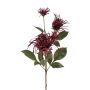 Artificial flower branch Chrysanthemum MIRANE, burgundy red, 28"/70cm
