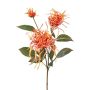 Artificial flower branch Chrysanthemum MIRANE, orange, 28"/70cm