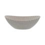 Oval bowl KENNYA with grooves, synthetic, brown, 14"x6"x5.5"/36x16x14cm
