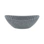 Oval bowl KENNYA with grooves, synthetic, grey, 14"x6"x5.5"/36x16x14cm