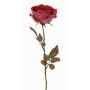 Artificial rose NAJMA, dried look, antique red-violet, 26"/65cm, Ø3.9"/10cm
