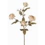 Artificial rose branch SITARA, dried look, cream-pink, 30"/75cm, Ø2"-3.1"/5-8cm