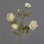 Artificial rose branch SITARA, dried look, cream-pink, 75 cm, Ø5–8 cm