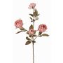 Artificial rose branch SITARA, dried look, dusky pink, 30"/75cm, Ø2"-3.1"/5-8cm