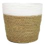 Basket planter DOMINGA, white-beige, 5"/13cm, Ø6,5"/16cm