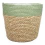 Basket planter DOMINGA, green-beige, 8,5"/22cm, Ø9,5"/24cm