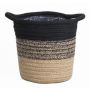 Scandinavian plant basket SAMSON, black-beige, 7,5"/19cm, Ø7"/18cm