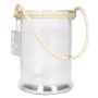 Lantern made of glass ZULAI, with handle, clear, 7"/17cm, Ø4.7"/12cm