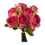 Artificial rose bouquet NERZO, fuchsia, 12"/30cm