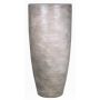 Large ceramic vase THORAN with a grain pattern, brown-white, 28"/70cm, Ø13"/32cm