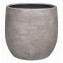 Ceramic pot AGAPE with texture, white-brown, 9"/22cm, Ø9"/24cm