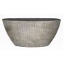 Ceramic boat bowl AGAPE with texture, white-brown, 28,5"x6,5"x14"/73x17x36cm