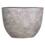 Oval ceramic pot AGAPE with texture, white-brown, 19,5"x8"x14"/50x20x36cm