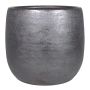 Ceramic pot AGAPE with texture, black, 8,5"/22cm, Ø9,5"/24cm