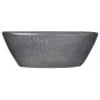 Ceramic boat bowl AGAPE with texture, black, 26,5"x7,5"x9"/67x19x23cm