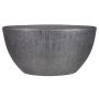 Oval ceramic pot AGAPE with texture, black, 19"x8"x10"/49x20x25cm