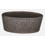 Oval ceramic orchid bowl ASLAK, with structure, black-grey, 13"x6"x6"/33x15x15cm
