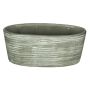 Oval ceramic orchid bowl ADELPHOS, grooves, grey-brown, 13"x6"x6"/33x15x15cm