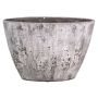 Oval ceramic orchid pot ADELPHOS, stone look, dark grey-white, 13"x5.7"x9"/32x14.5x22.5cm
