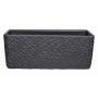 Ceramic planter box TORGE, hammered finish, black, 15,5"x6"x6"/39x15x15cm
