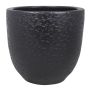 Ceramic planter TORGE, hammered finish, black, 6,5"/17cm, Ø7,5"/19cm