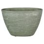 Oval ceramic orchid pot ADELPHOS, grooves, grey-brown, 12,5"x5,5"x9"/32x14,5x22,5cm