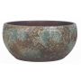 Rustic ceramic bowl TSCHIL, colour gradient, brown-green, 5"/13cm, Ø11"/28cm
