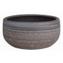Vintage plant bowl AGAPETOS, ceramic, with structure, grey-brown, 5"/13cm, Ø11"/28cm