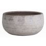 Vintage plant bowl AGAPETOS, ceramic, with structure, white-brown, 4,5"/11cm, Ø9"/23cm