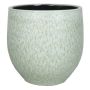 Planter ELIEL in ceramic, speckled, mint green-white, 8"/20cm, Ø8"/20cm