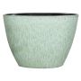 Oval planter ELIEL in ceramic, speckled, mint green-white, 12,5"x6"x8,5"/32x15x22cm