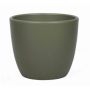 Large planter TEHERAN BASAR, ceramic, olive green matt, 10"/25cm, Ø11"/28cm