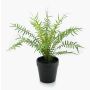 Artificial CASCOT ribbed fern, green, 20 cm