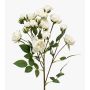 Artificial flower: TOSSA rose branch, white, 60cm, Ø1–4cm